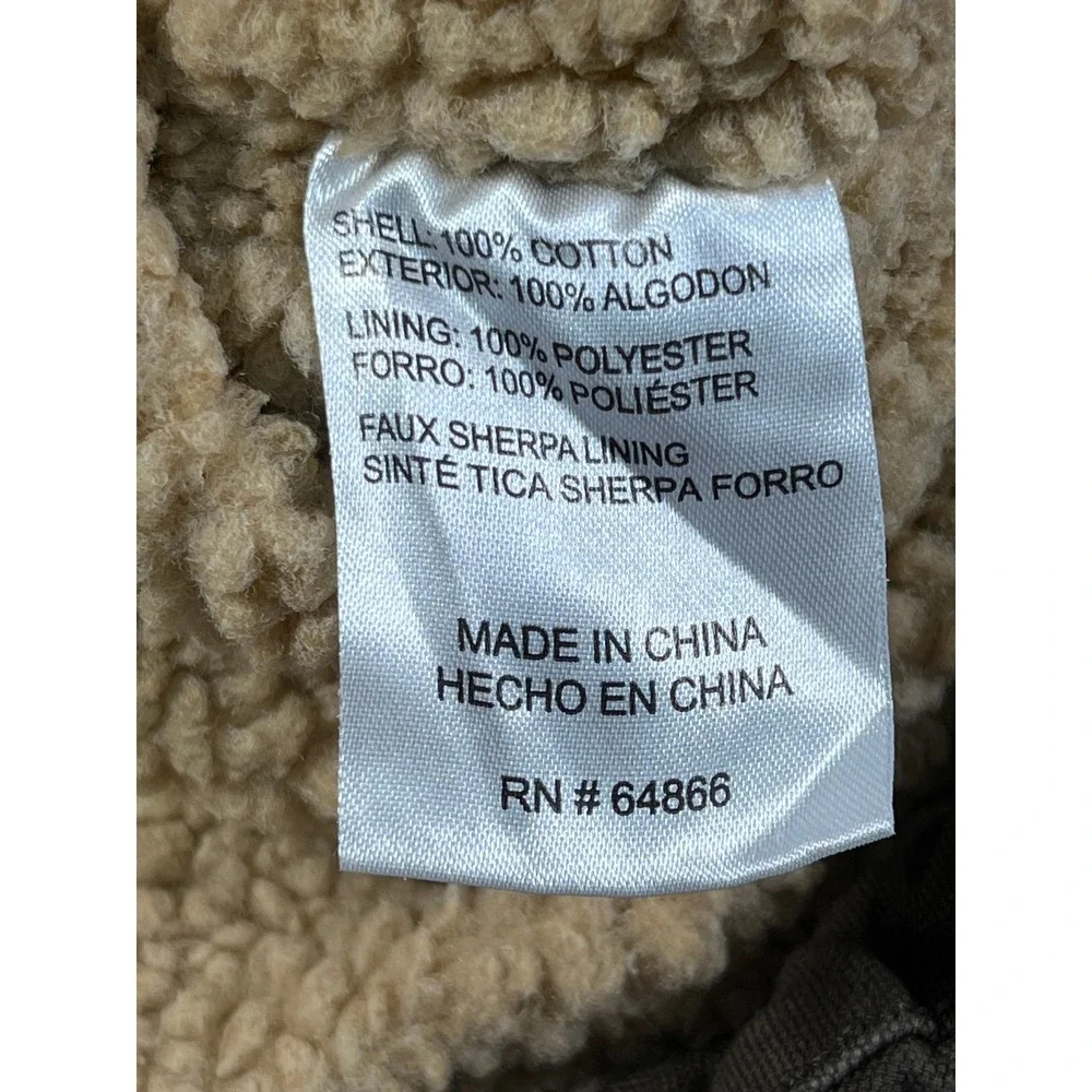 Lee Vest Mens Medium Brown Excellent Vintage Sherpa Lined Canvas Workwear Zip